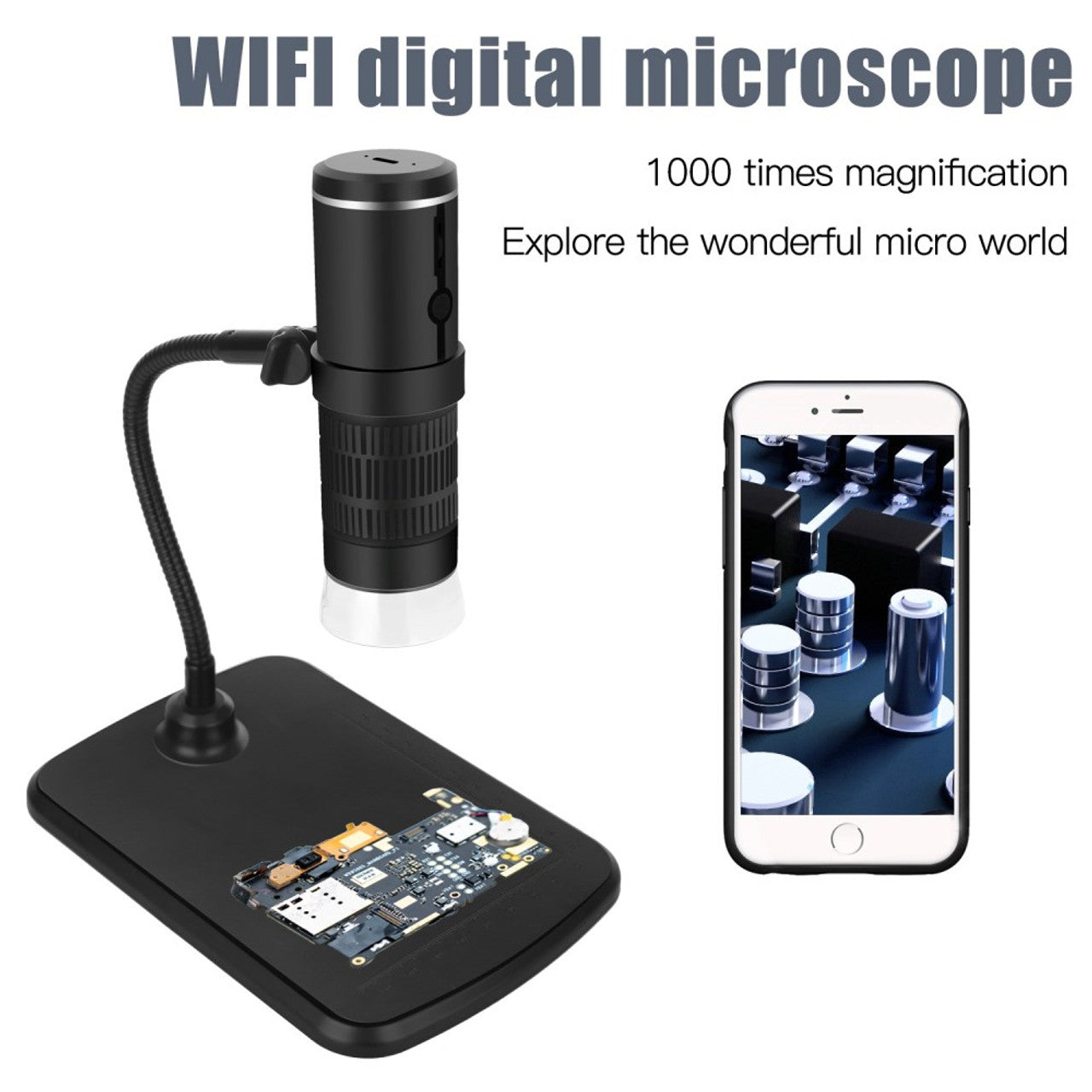 Wi-Fi mikroskopas didina 1000 kartų